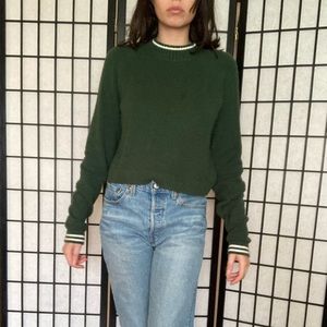 green mock neck